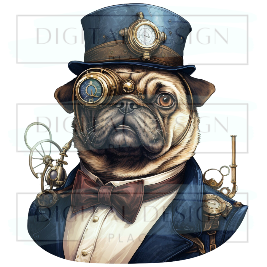 Steampunk Pug ANIA156