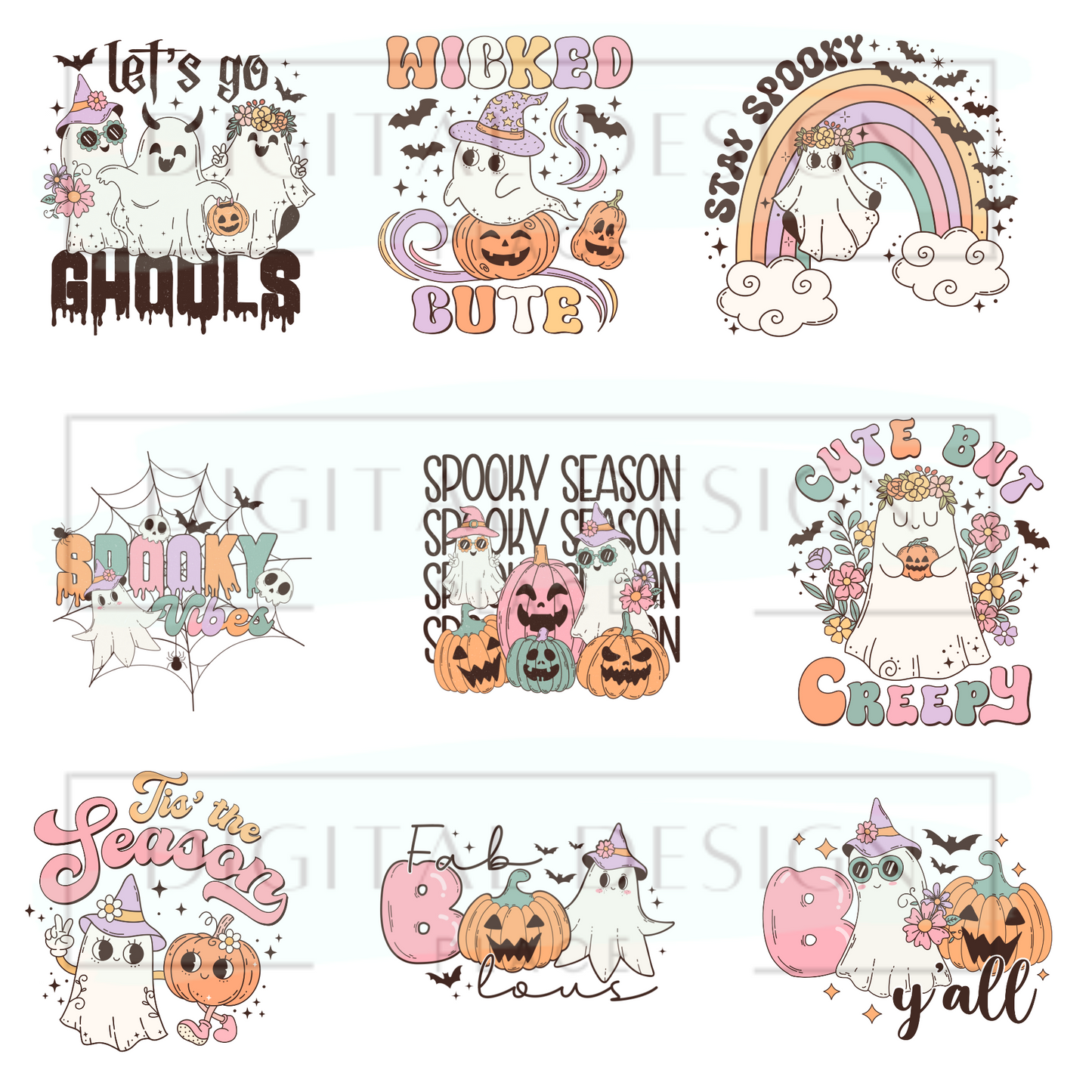 Retro Halloween Decal Sheet 2 ELEE177