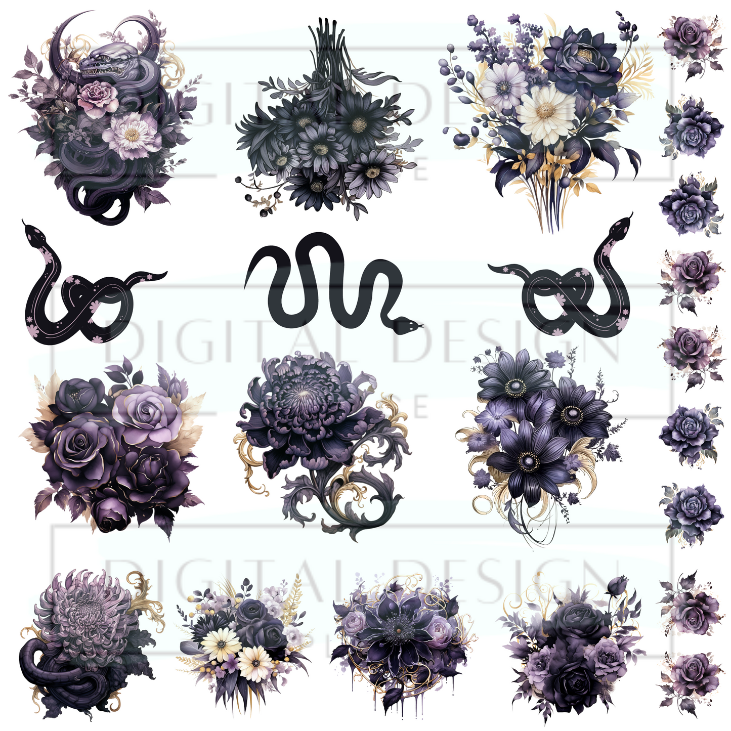 Black Snake Floral ELEE180