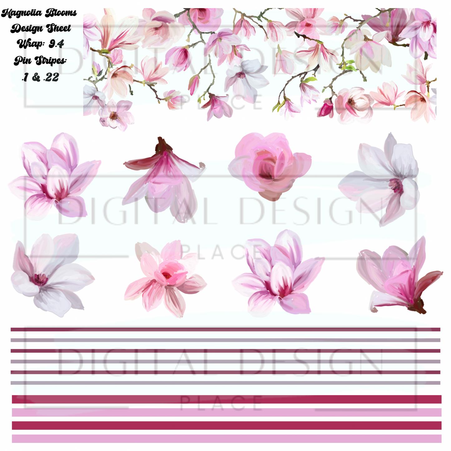 Magnolia Blooms Design Sheet DS43