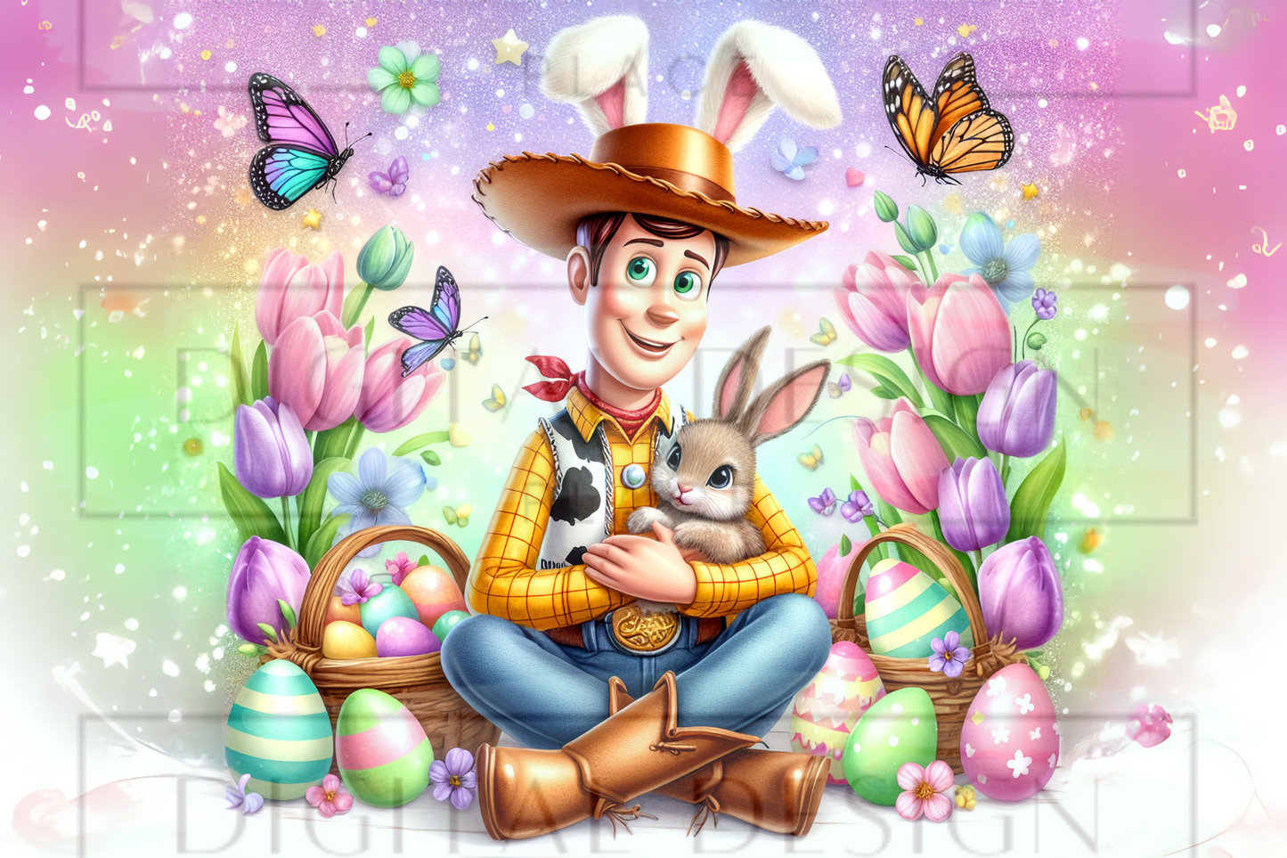 Easter Cowboy Toy Kids Wrap KW17