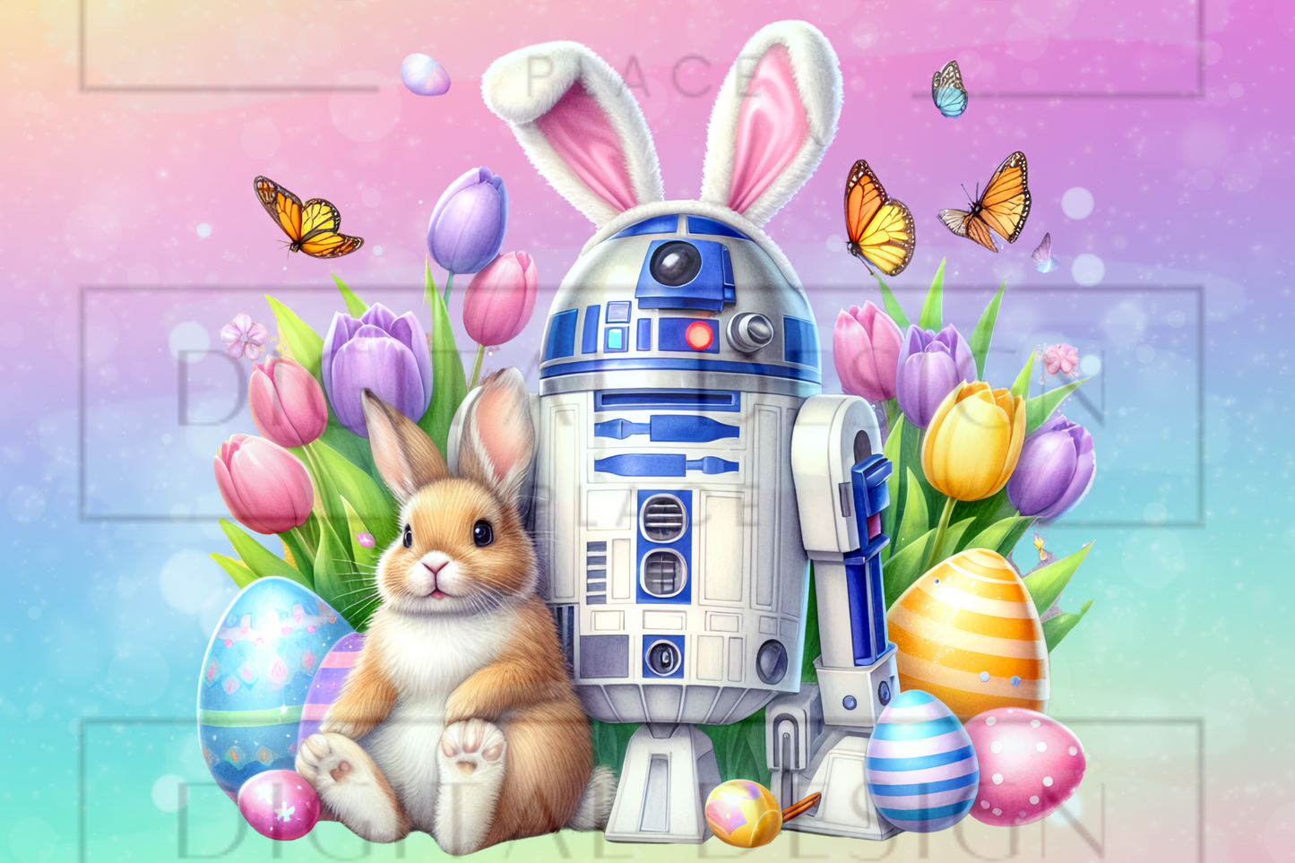 Easter Blue Robot Kids Wrap KW21