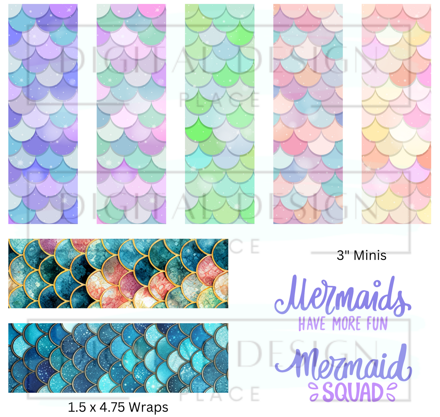 Mermaids Pen Wrap Sheet PenP67