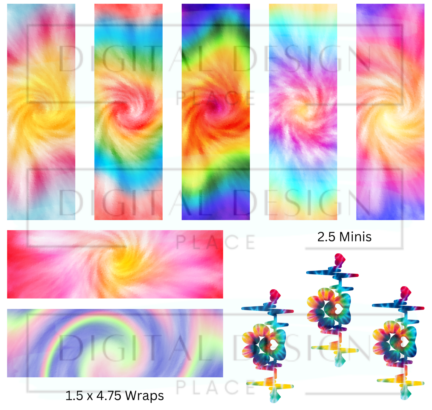 Tie Dye Pen Wrap Sheet PenP70