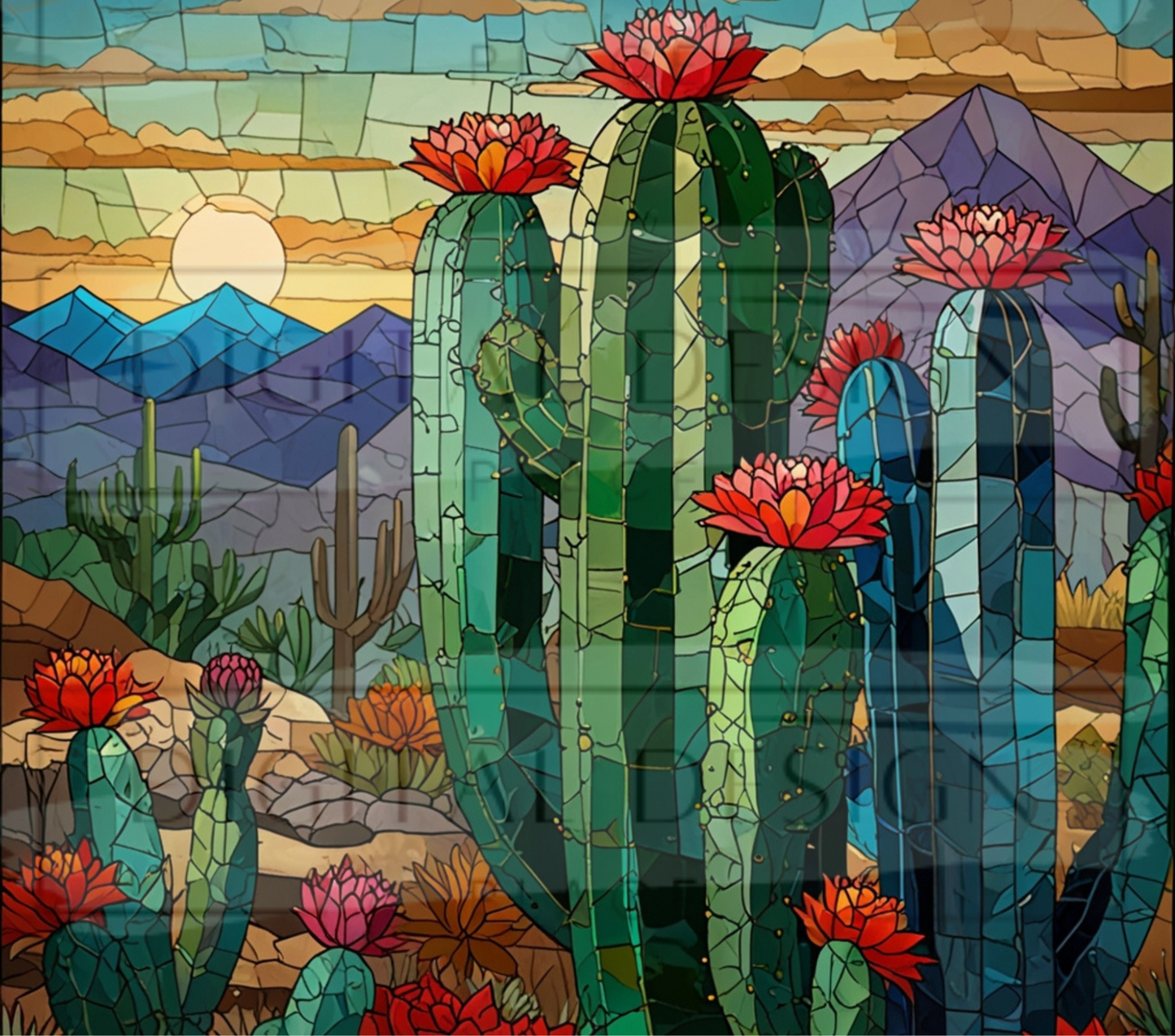 Stained Glass Cacti TWYT199