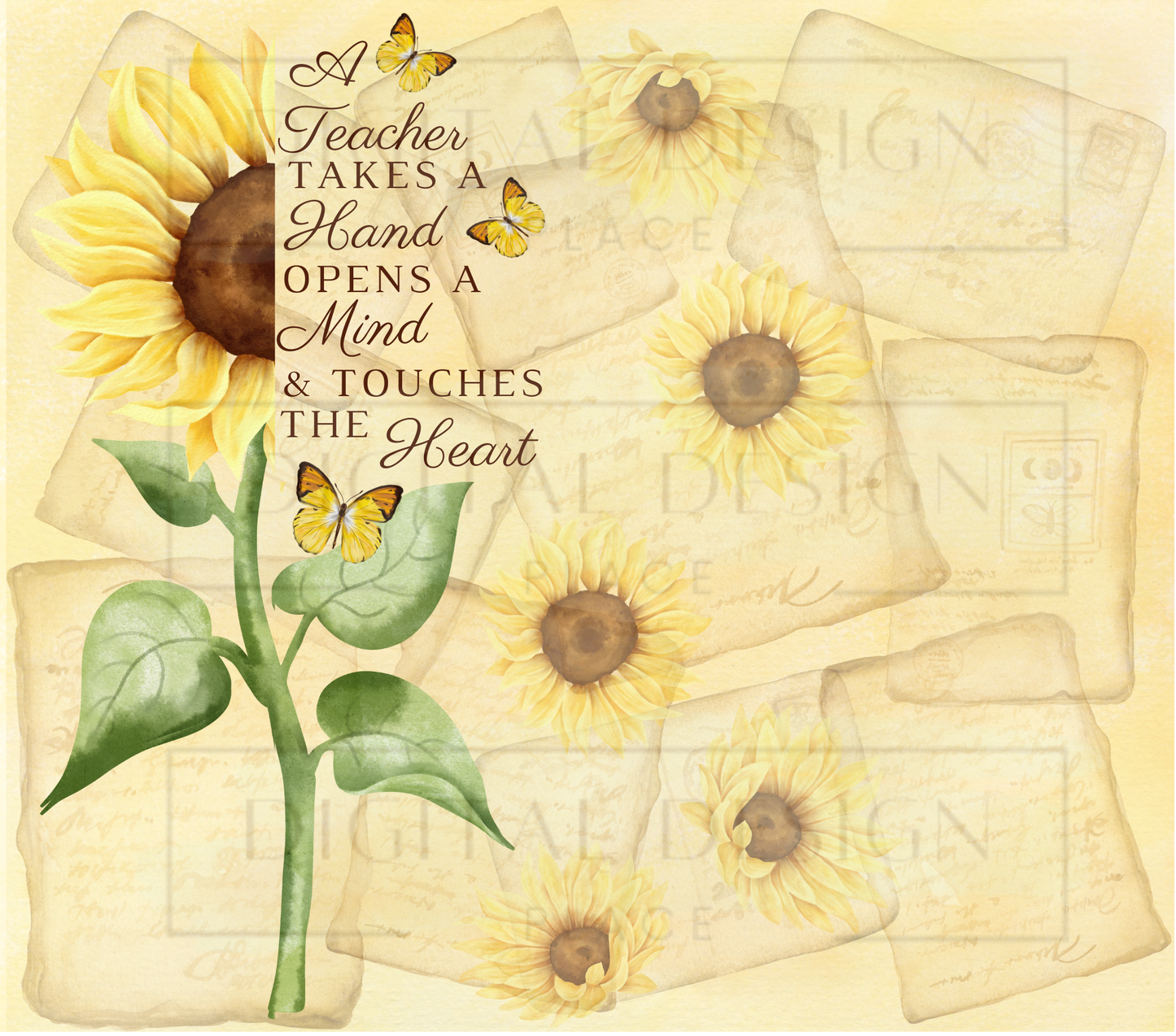 Teacher Sunflower 20oz Wrap