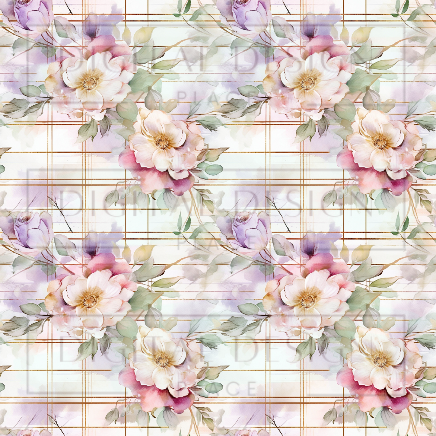 Pink Elegant Florals VinylV1347