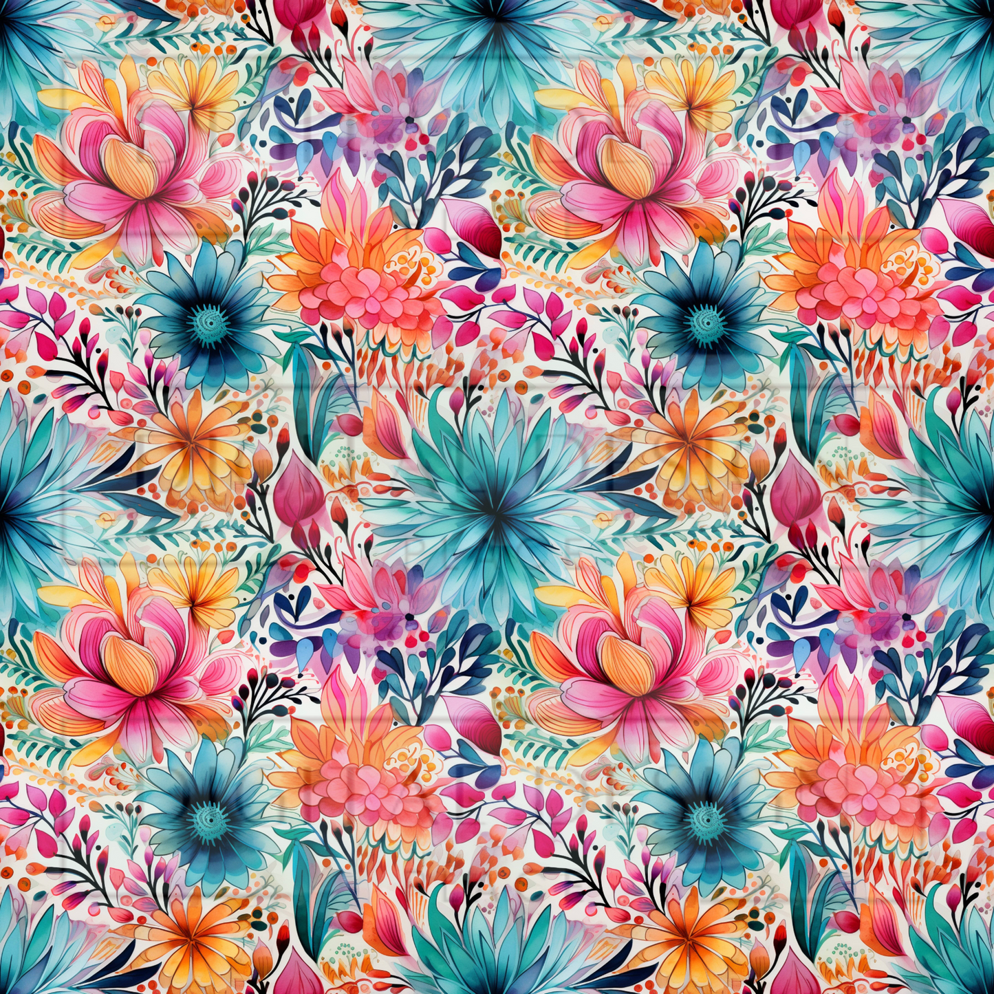 Neon Paisley Floral VinylV1353