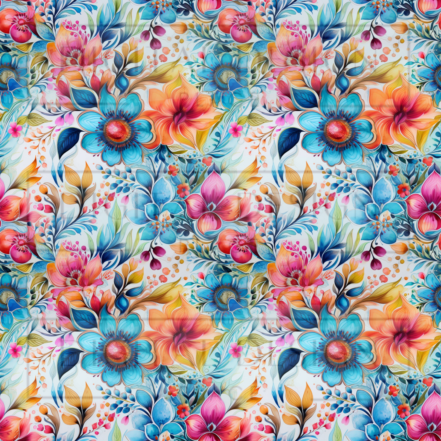 Vibrant Paisley Floral VinylV1355