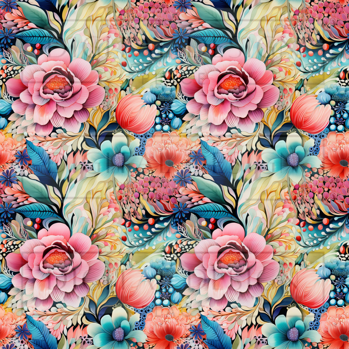 Boho Paisley Floral VinylV1357