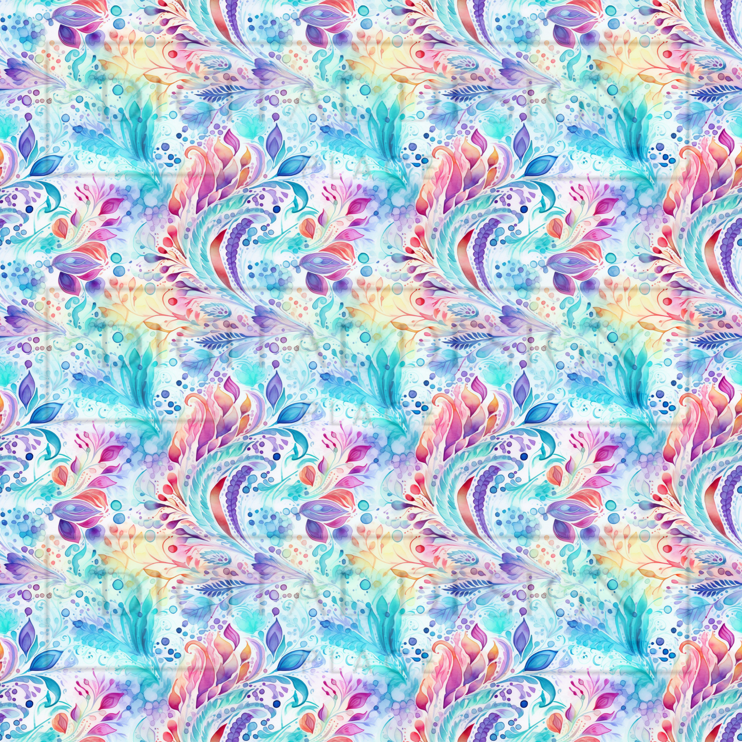 Blue/Pink Paisley VinylV1382