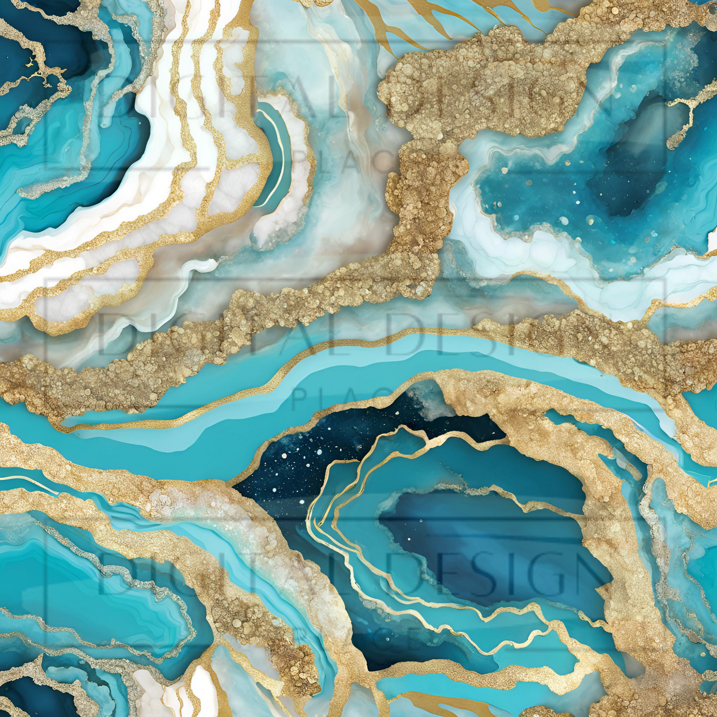 Aqua Drusy Geode VinylV1430