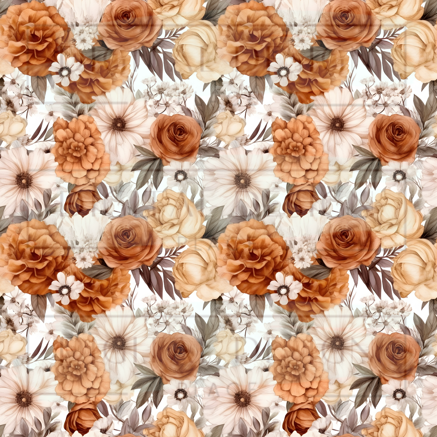Earth Tone Boho Floral VinylV1444