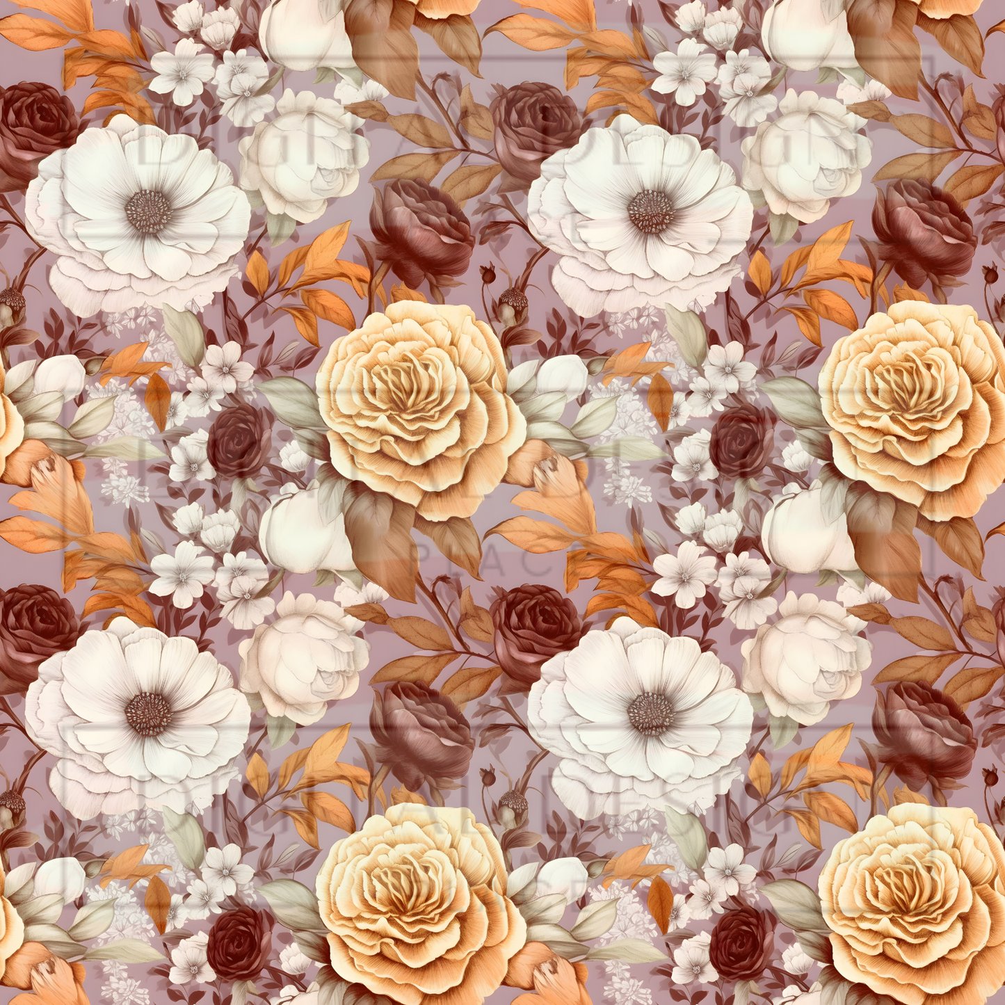 Mauve Boho Floral VinylV1445