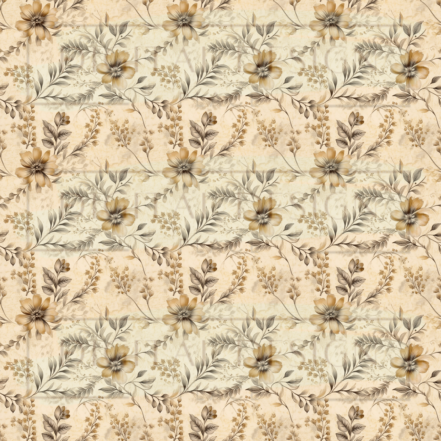 Muted Rustic Floral VinylV1455