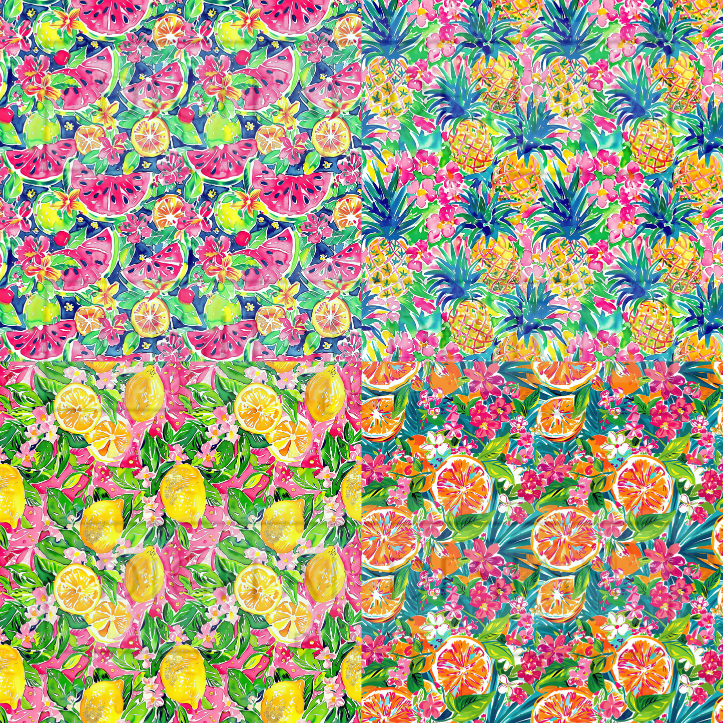 Preppy Fruits Square Prints VinylV1528