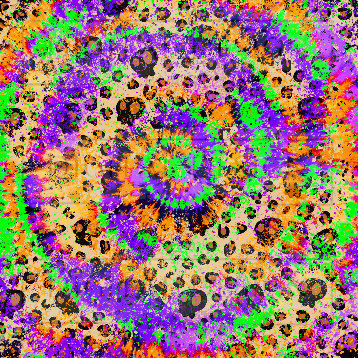 Halloween Leopard Print Tiedye VinylV1569