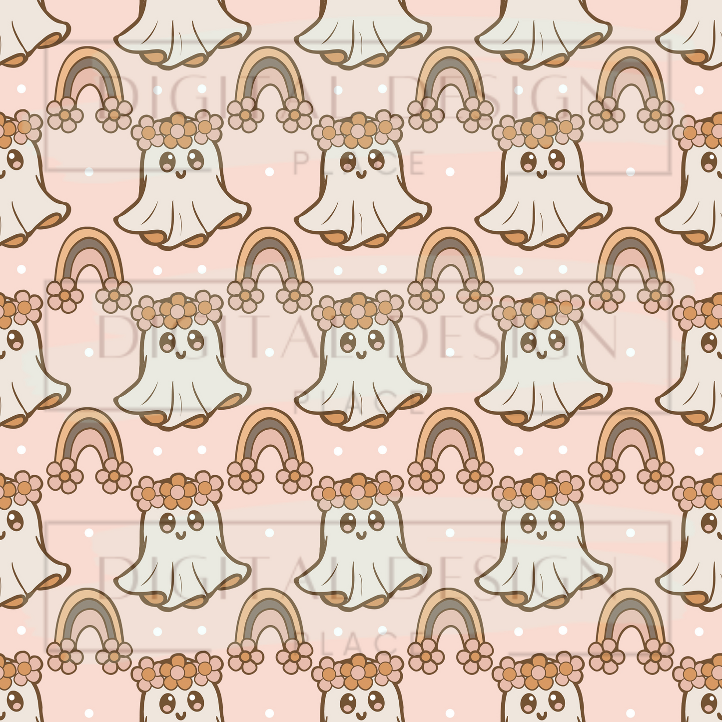 Rainbow Ghost Large Print Retro VinylV1583