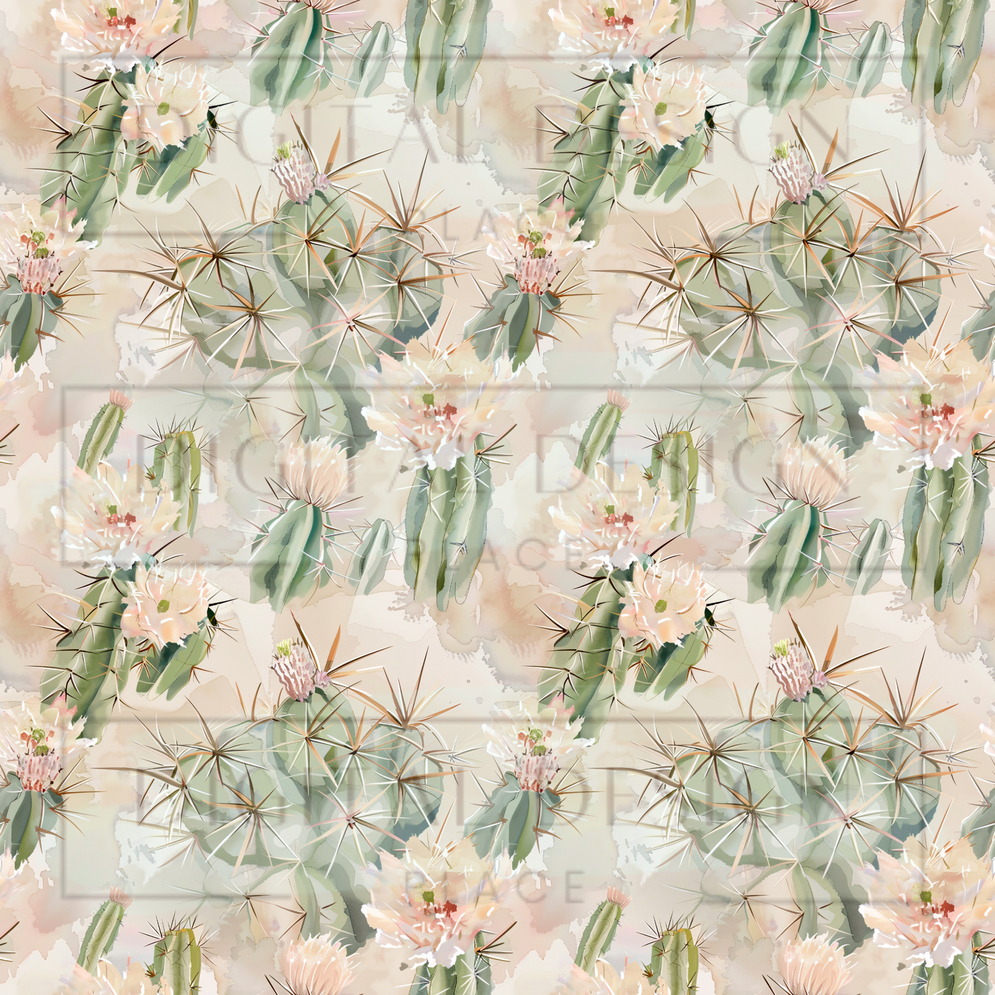 Pink Sage Soft Desert Cacti VinylV2220