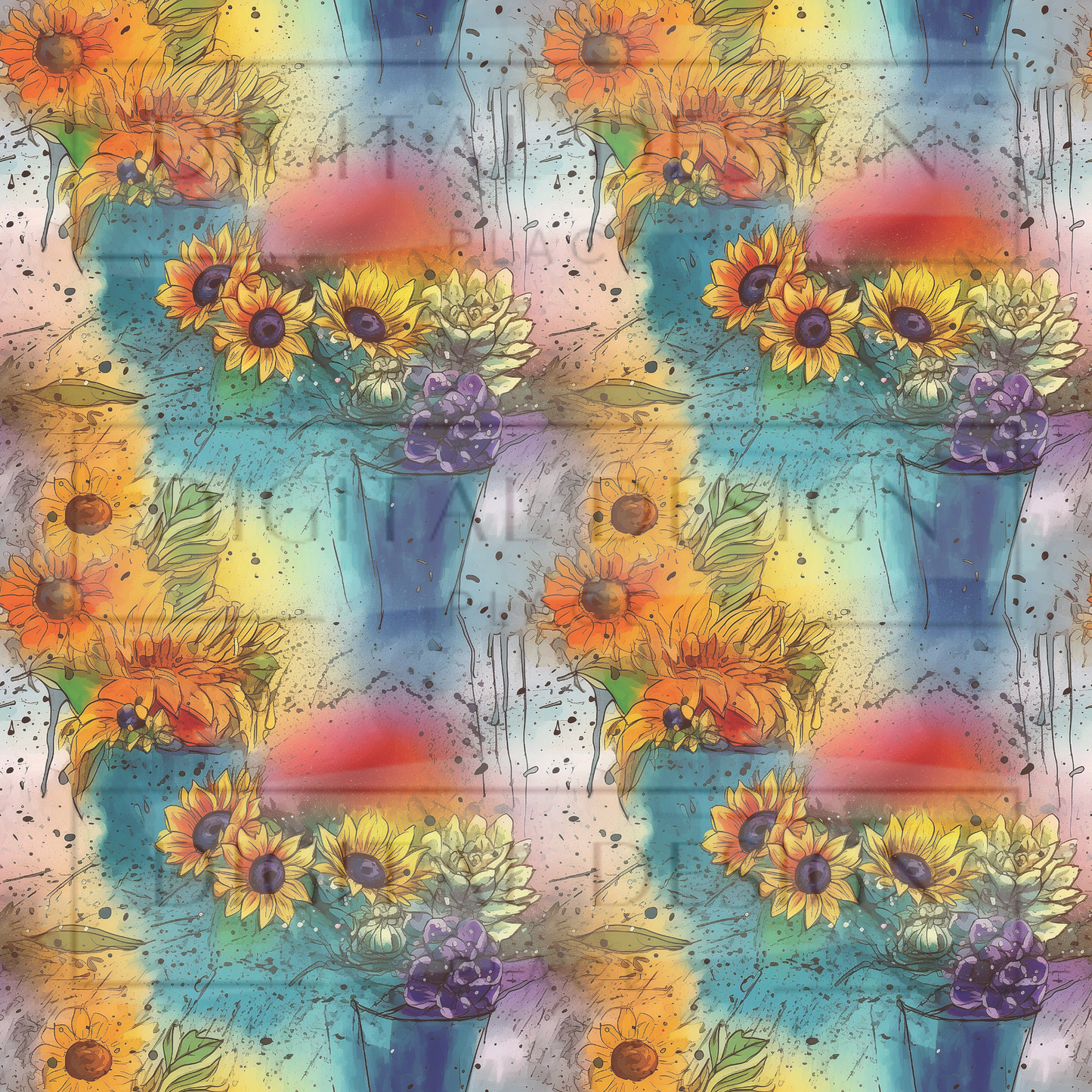 Sunflower Vases Inks VinylV2371