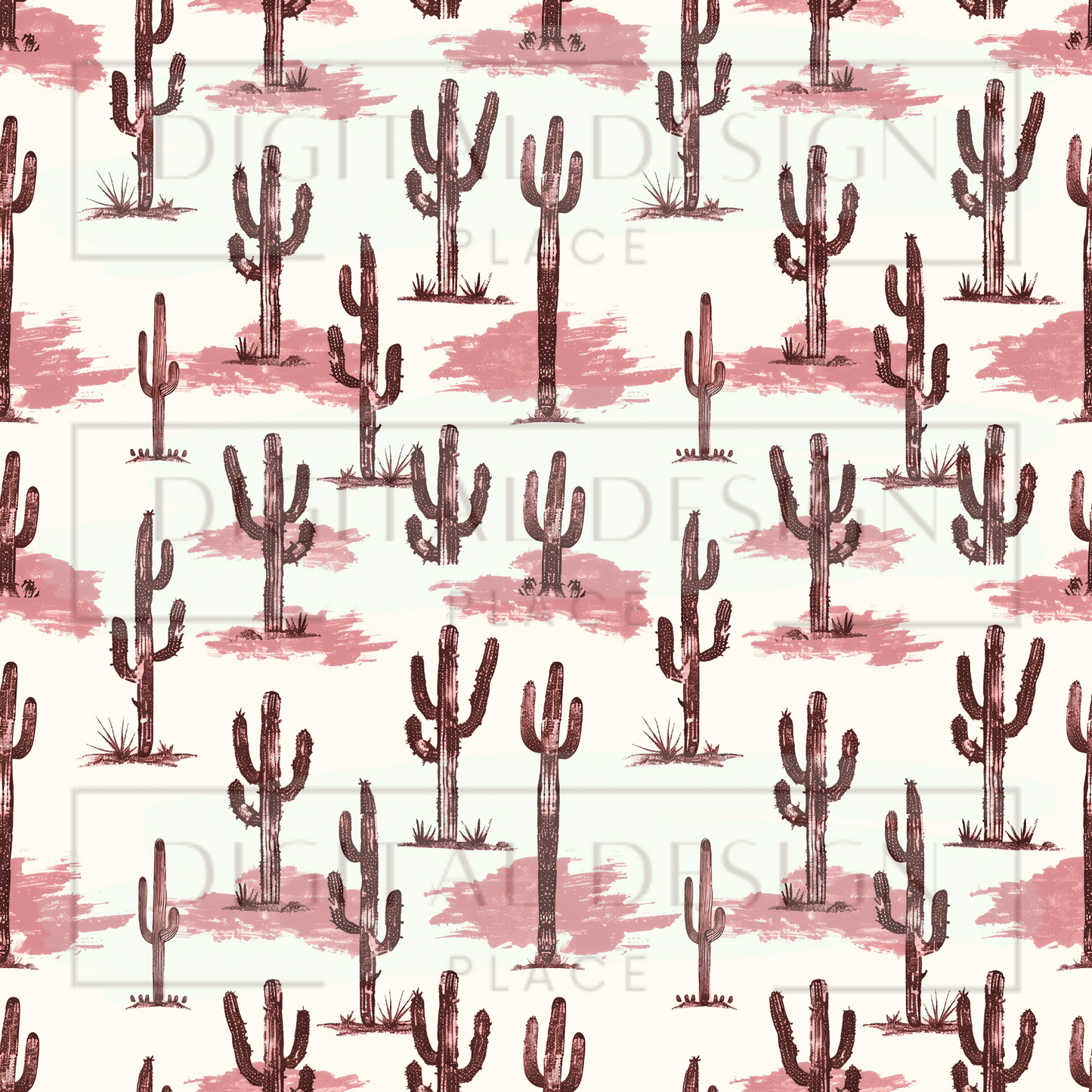 Pink and Brown Cacti VinylV2391