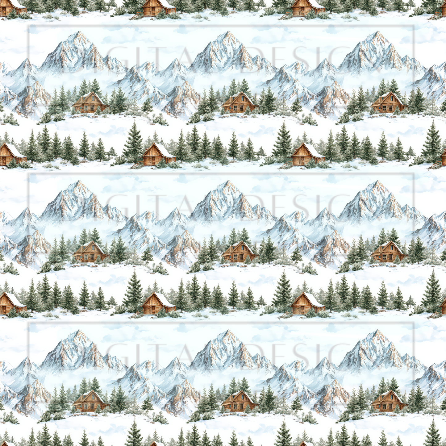 Winter Mountain Scene VinylV2577