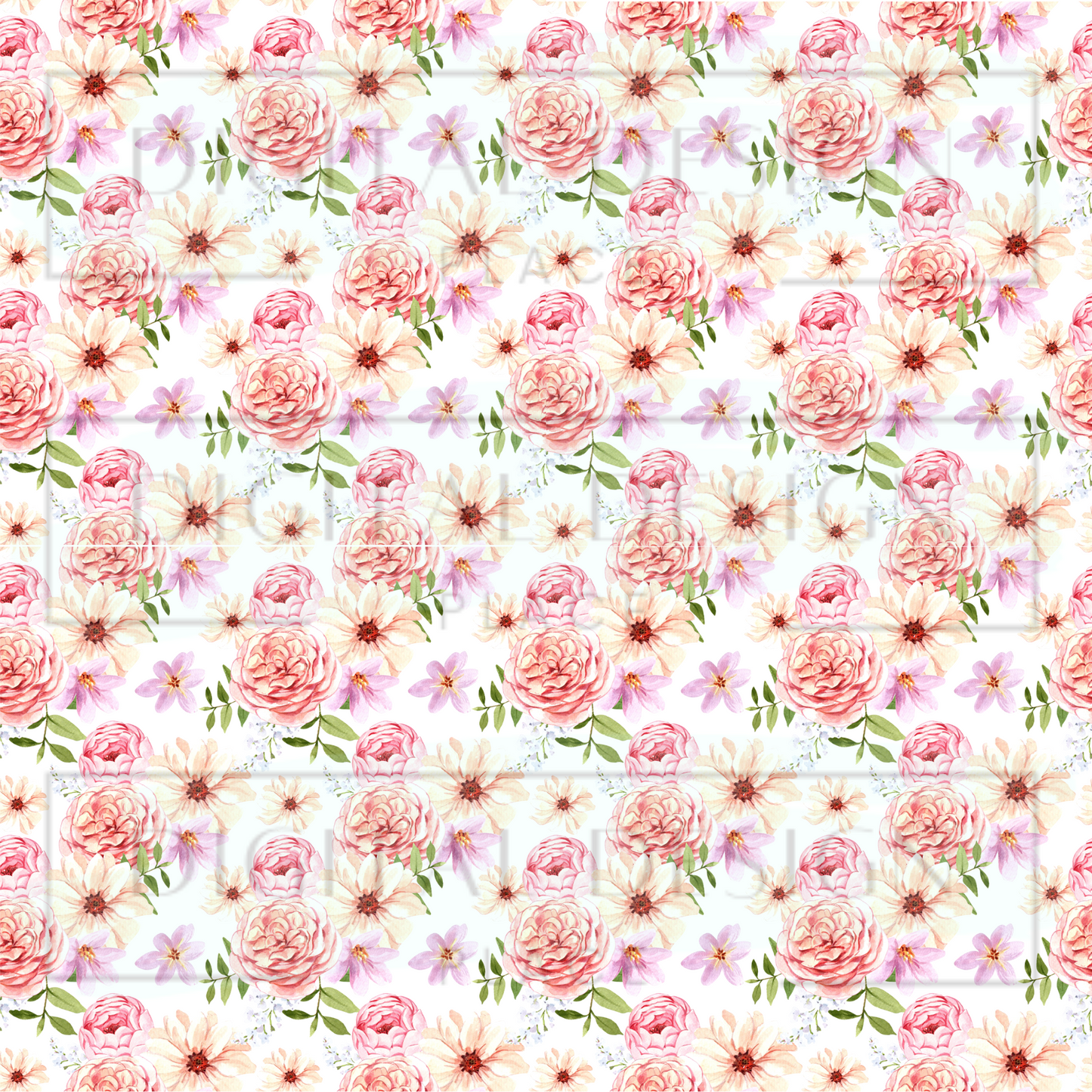 Peach and Pink Flowers VinylV333