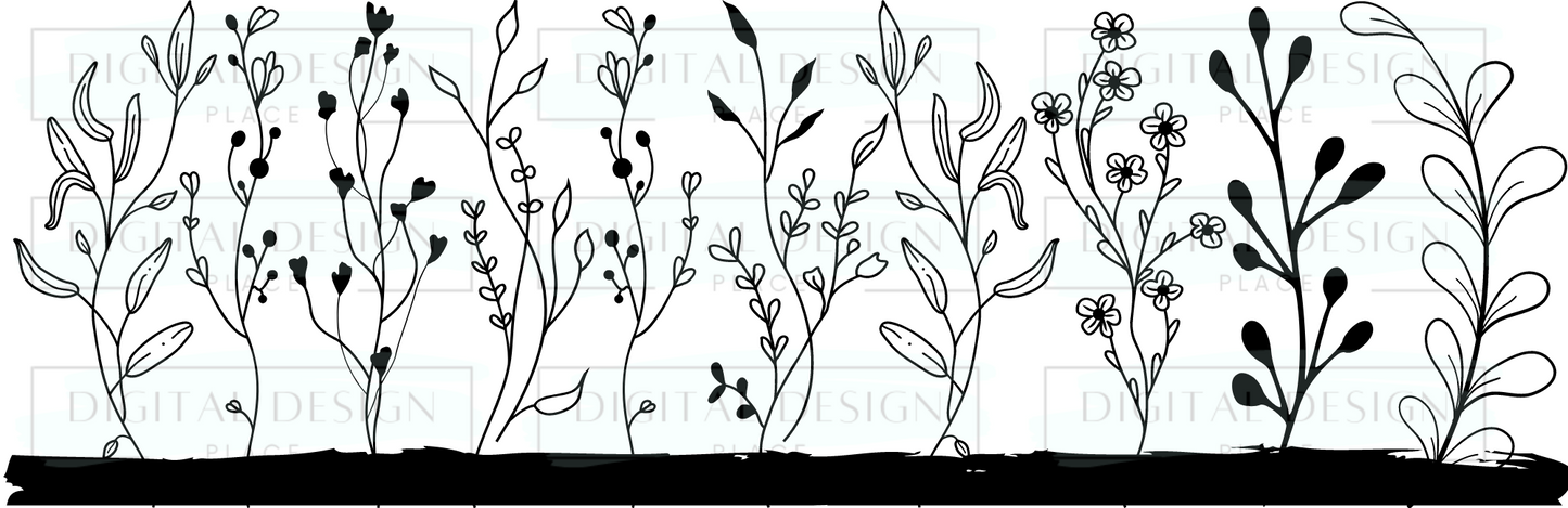 Flower Silhouttes WraW101