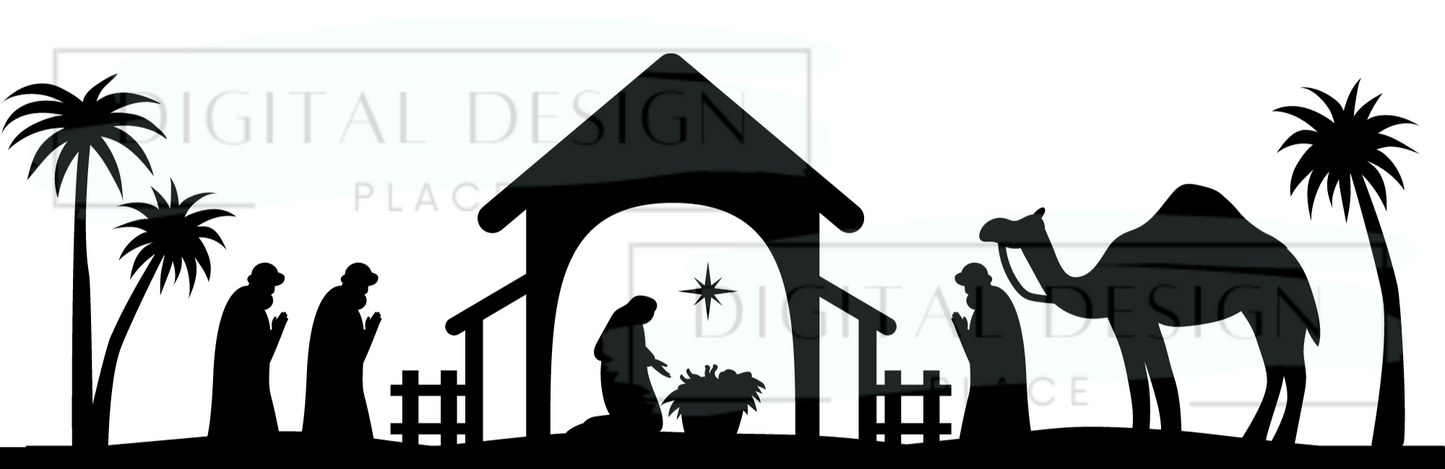 Nativity Scene Silhouette WraW124
