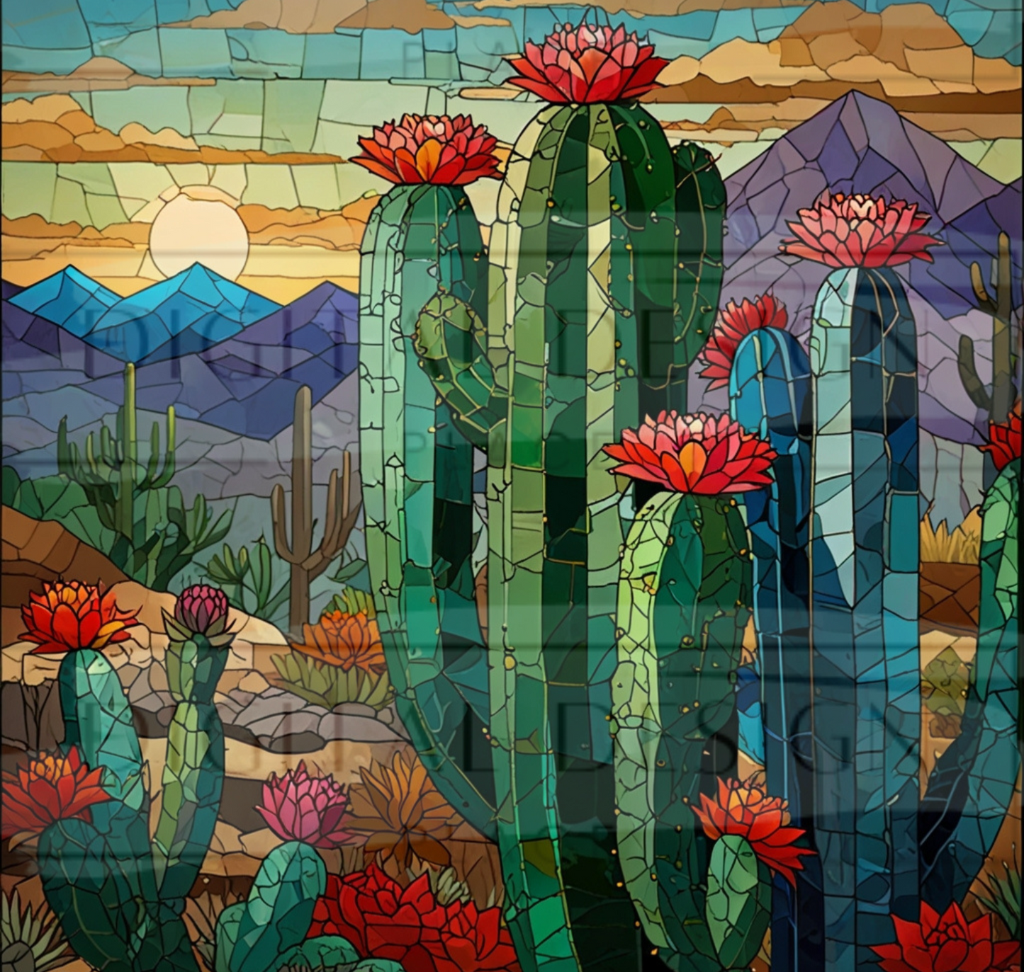 Stained Glass Cacti TWRW233