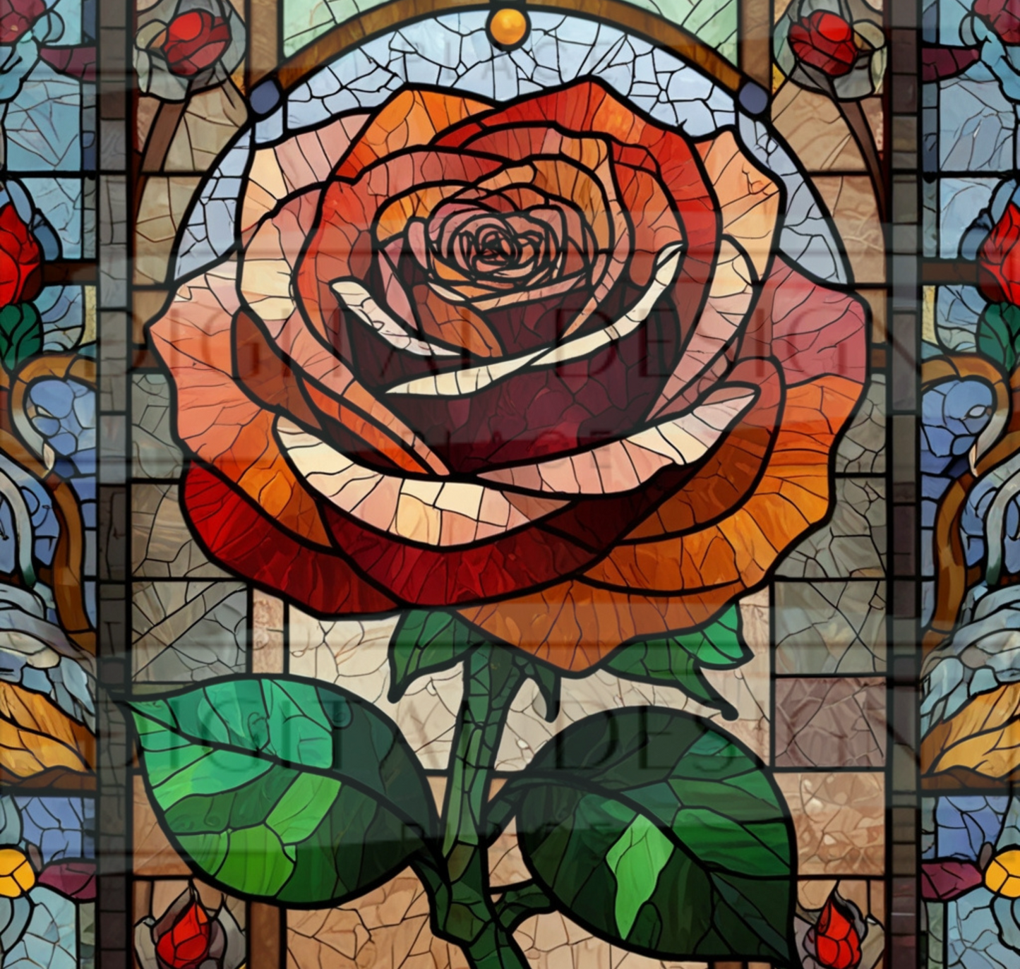 Stained Glass Rose TWRW234