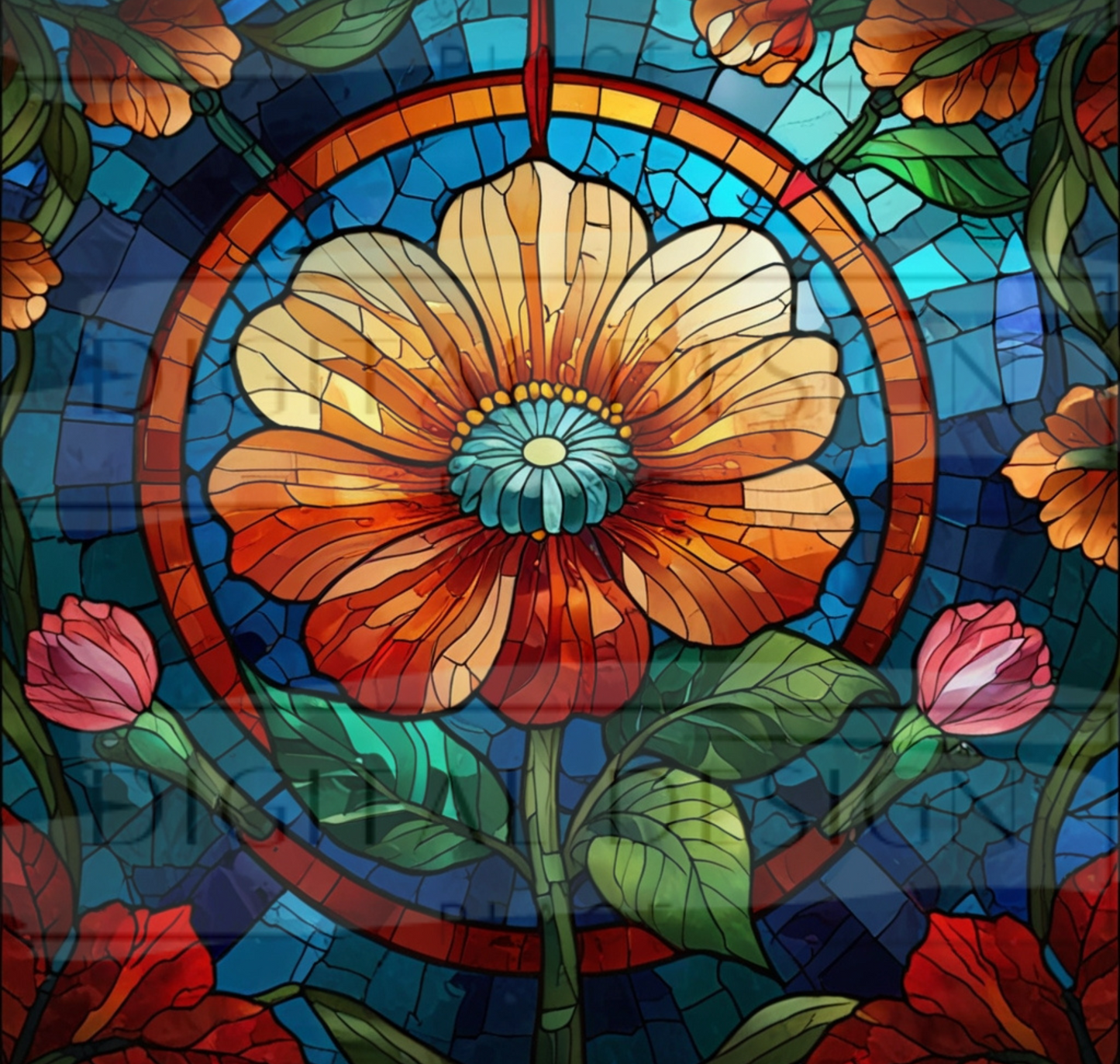 Stained Glass Poppy TWRW235