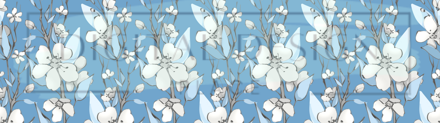 Blue White Floral Wrap DupW6