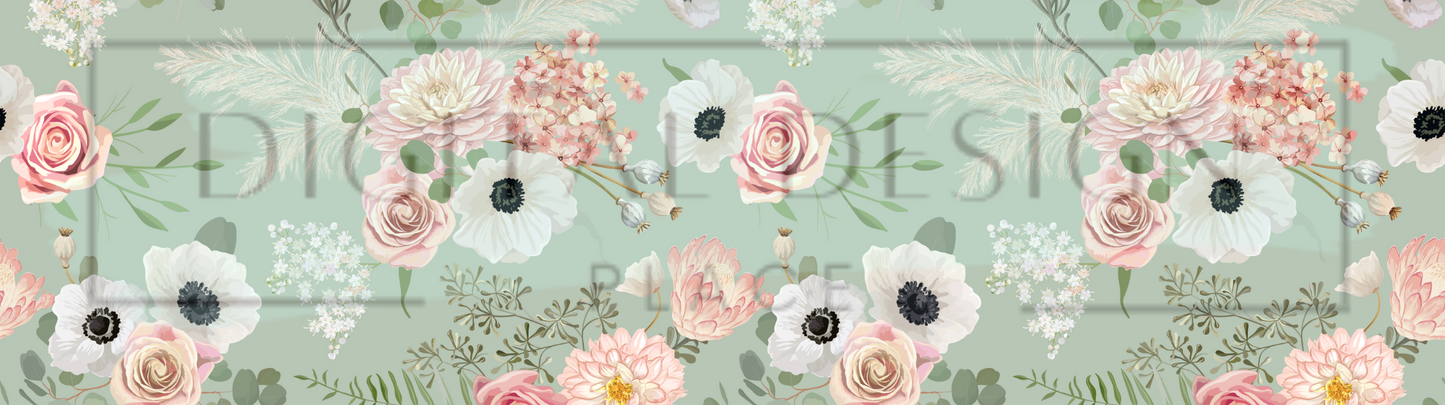 Sage Green Floral Wrap DupW7