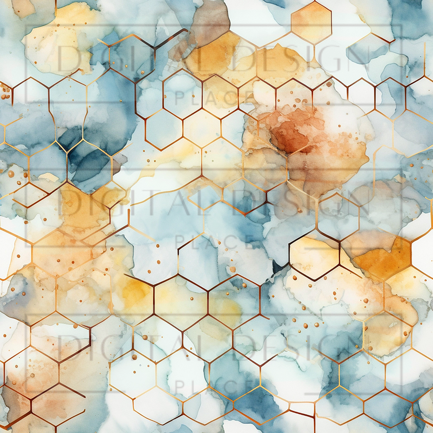 Blue Watercolor Hive VinylV1178