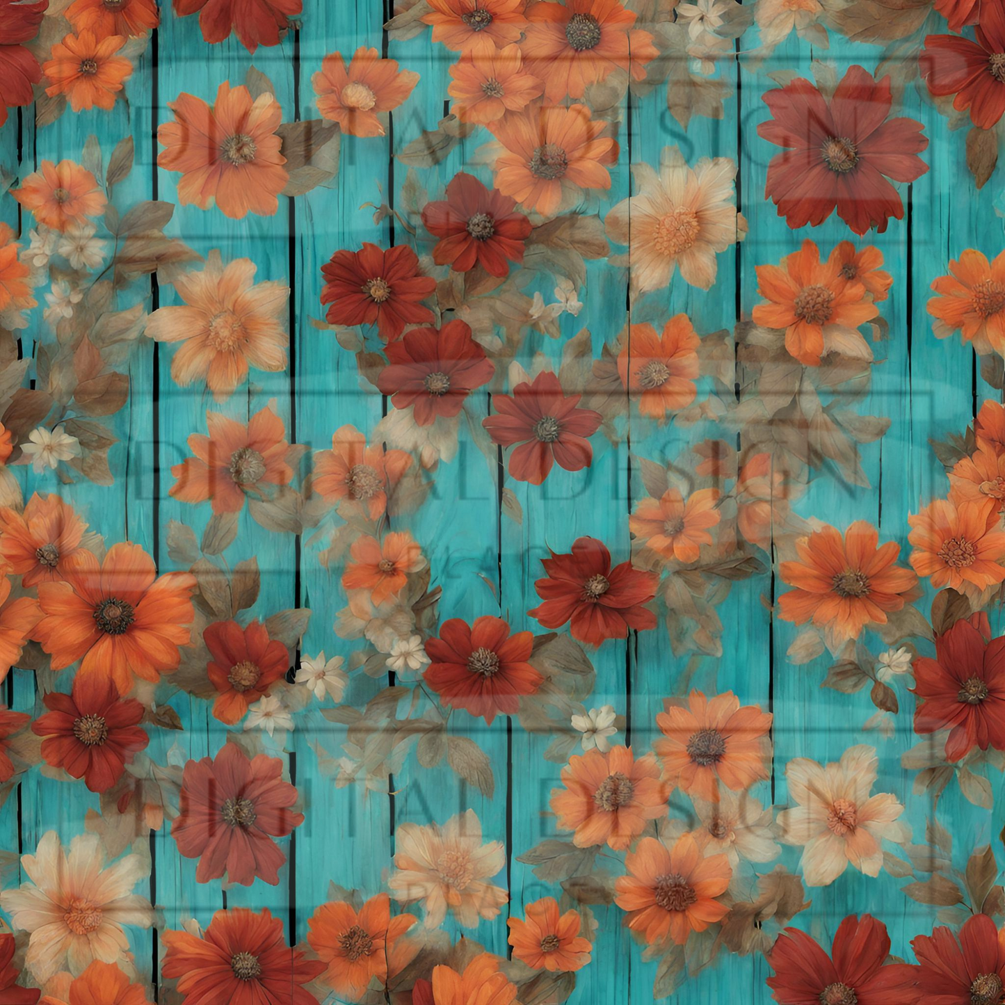 Western Floral Shiplap VinylV1113