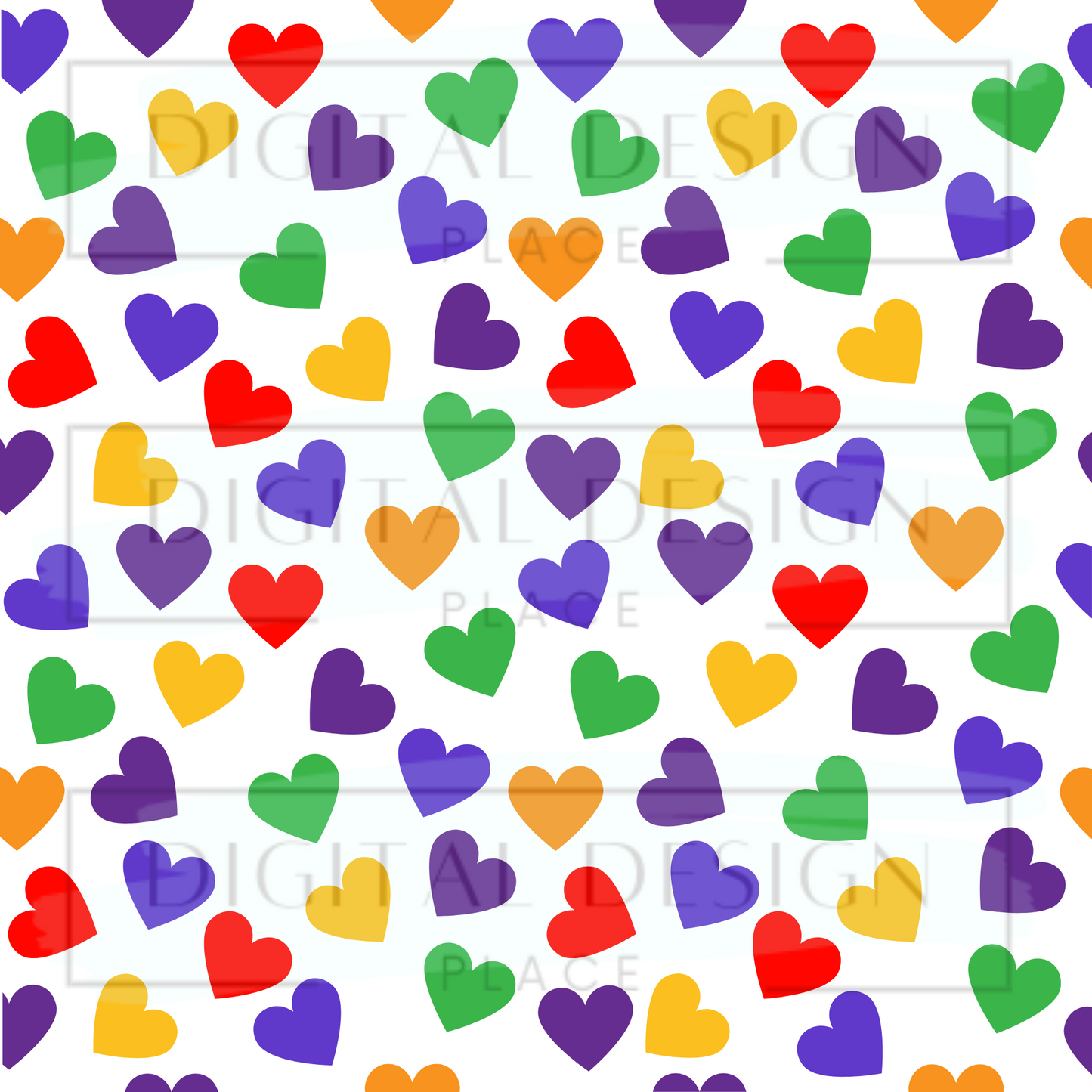 Rainbow Scattered Hearts VinylV390