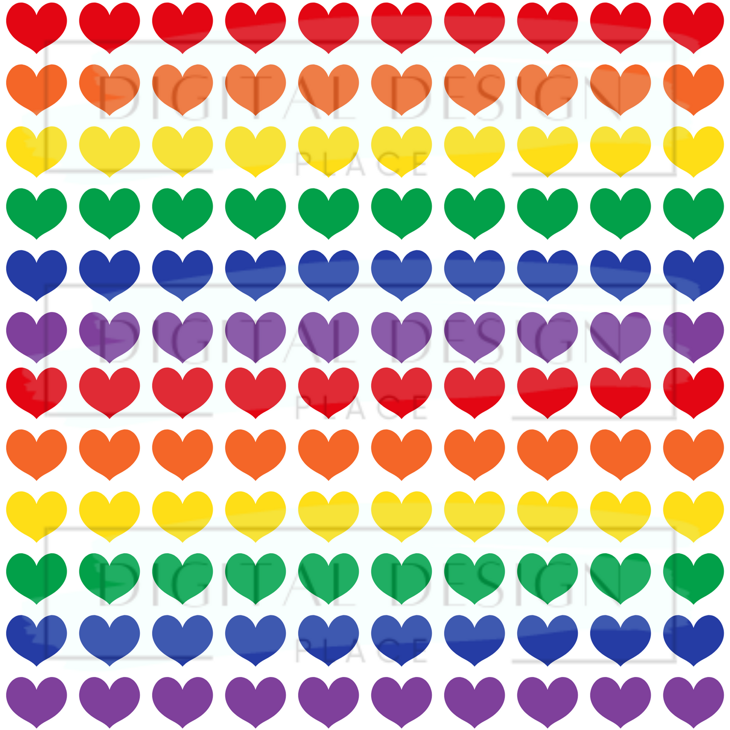 Rainbow Stacked Hearts VinylV391