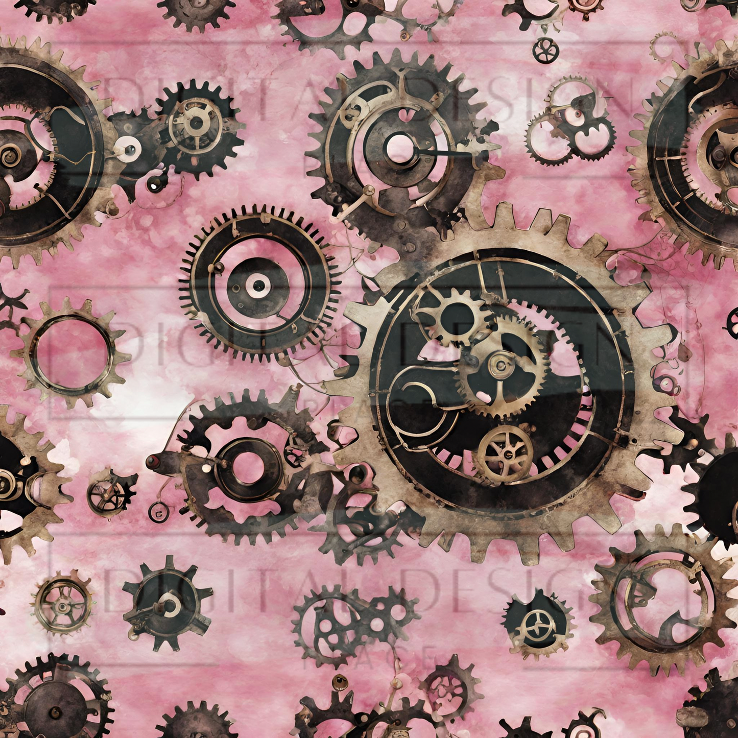 Pink Gold Steampunk VinylV1055