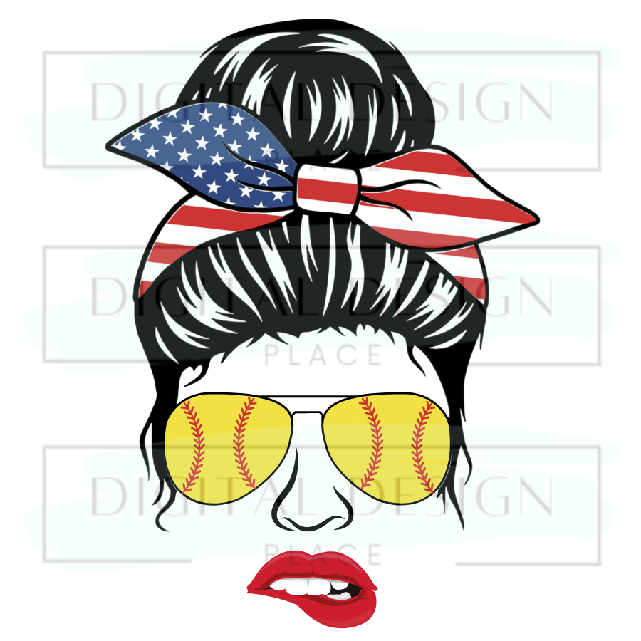 Softball Mom Bun SPOS12