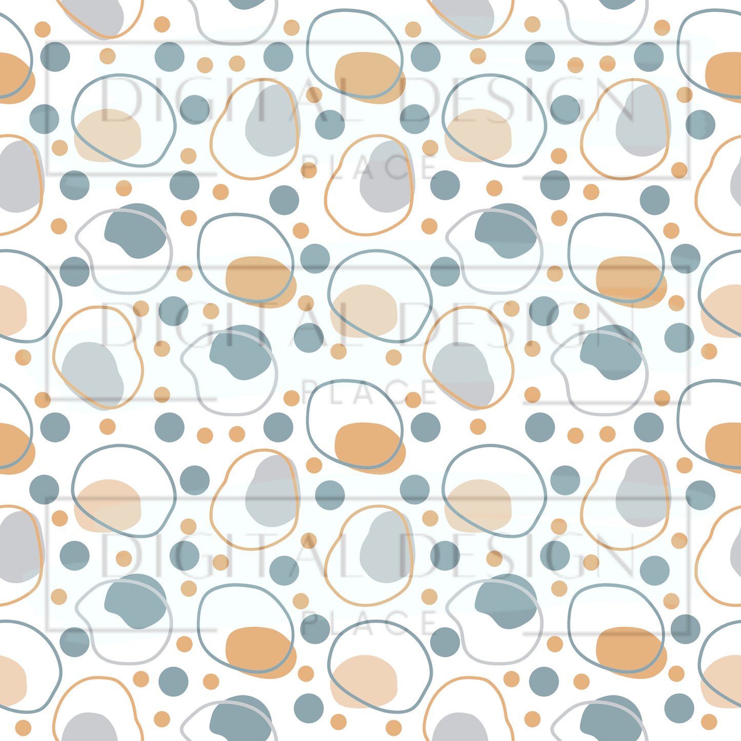 Boho Shapes Blue and Gold VinylV211