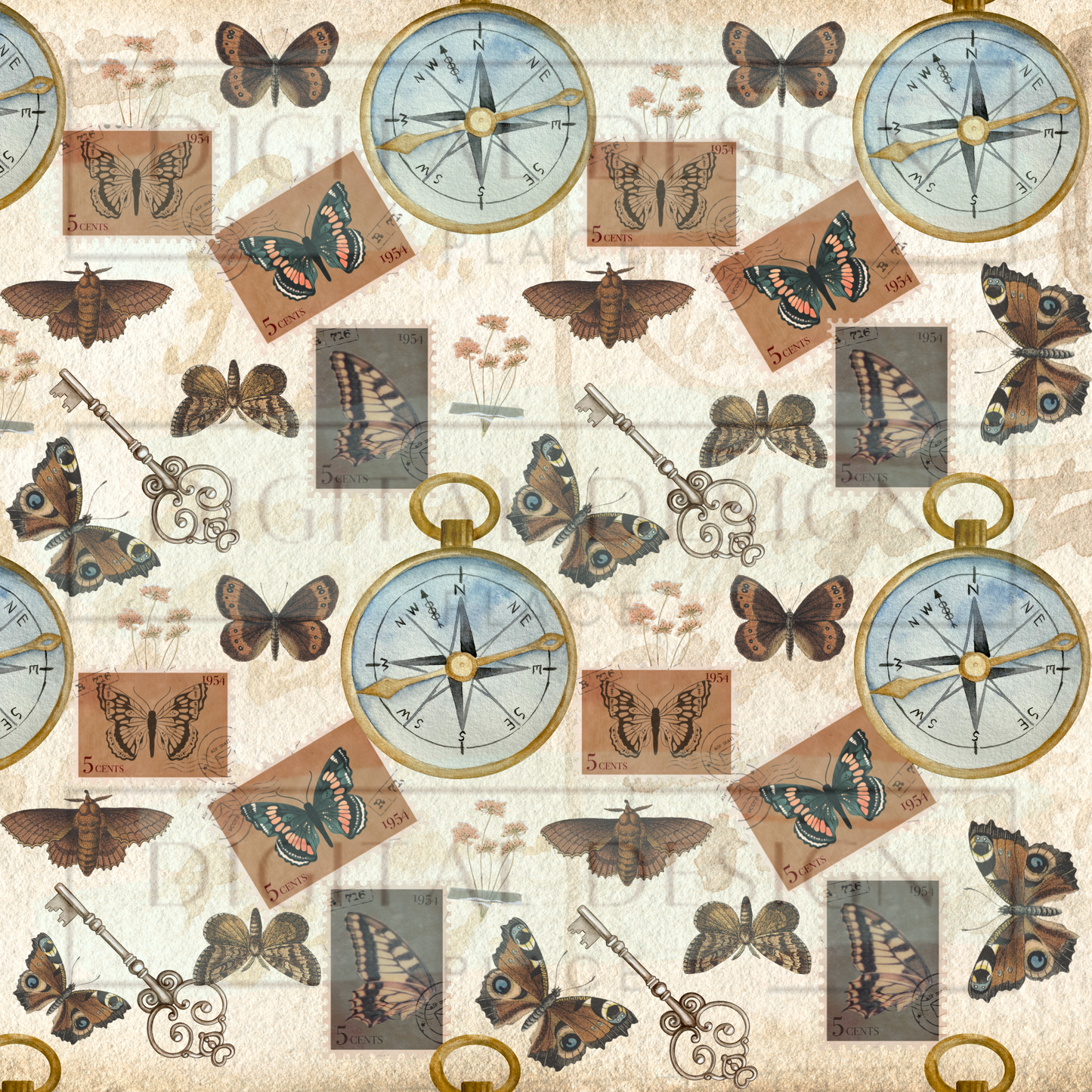 Vintage Butterfly Wanderer VinylV296