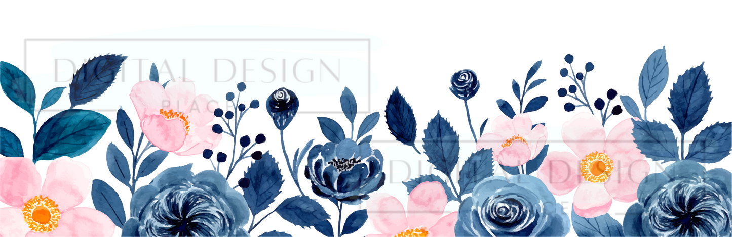 Blue and Pink Floral Wrap WRAW62