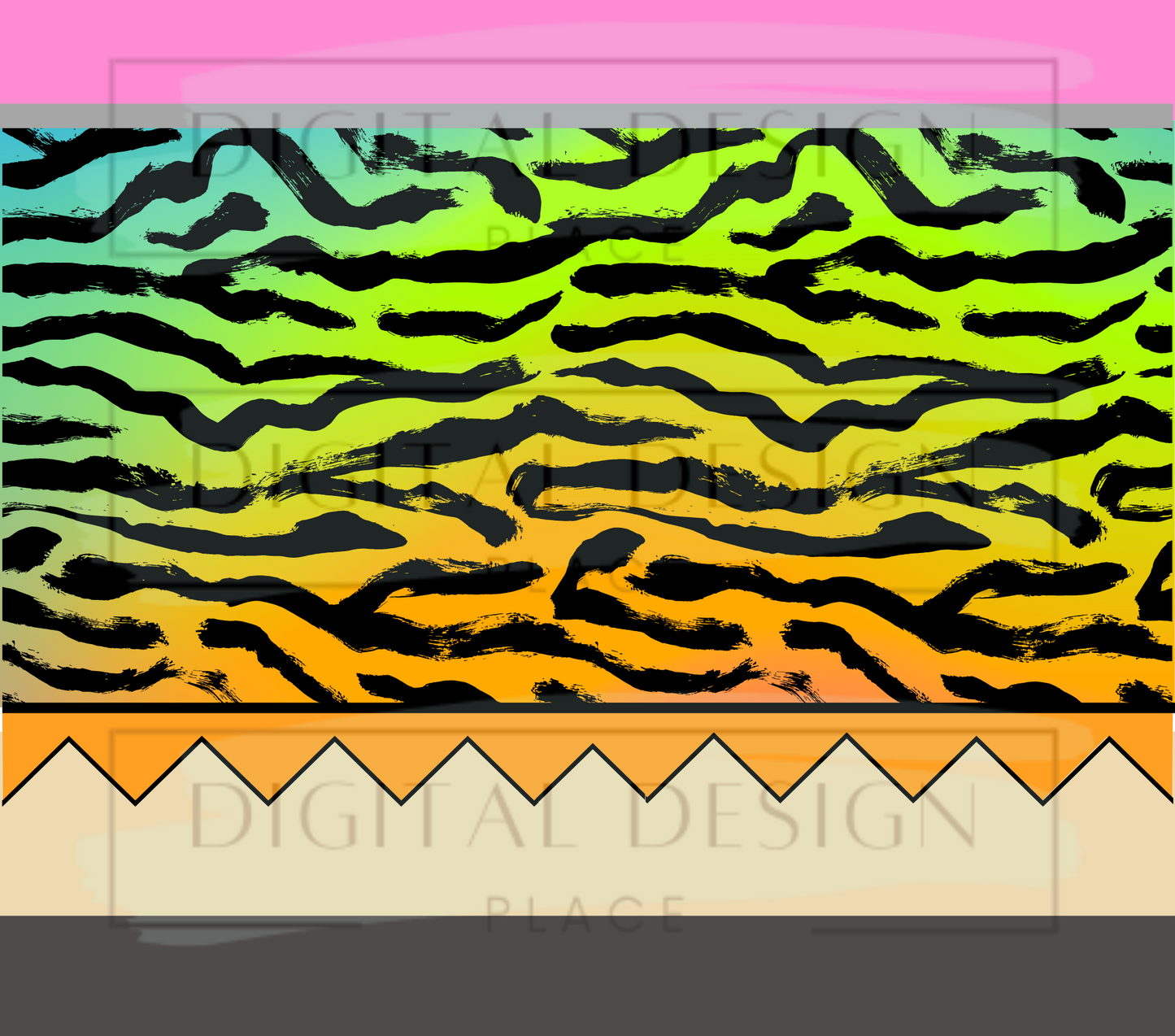 Neon Zebra Pencil 20oz Wrap