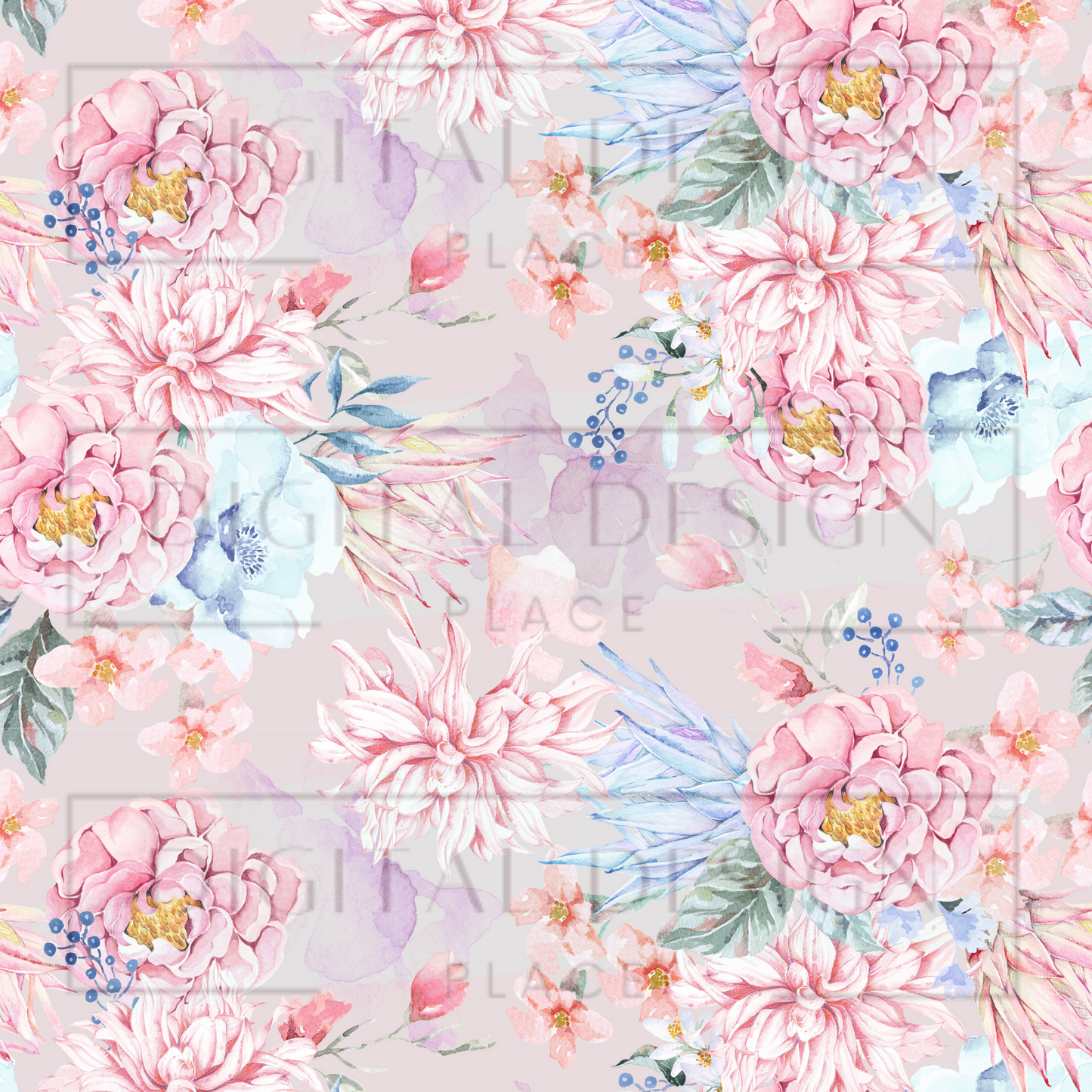 Vintage Floral Pinks VinylV321
