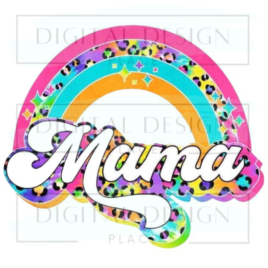 Neon Rainbow Leopard Mama MOMM81