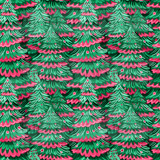Preppy Christmas Trees VinylV1556