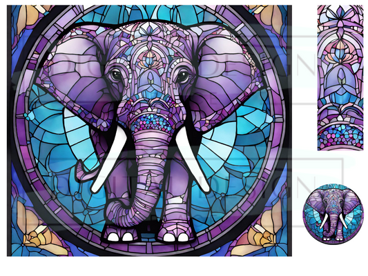Stained Glass Elephant WrB243
