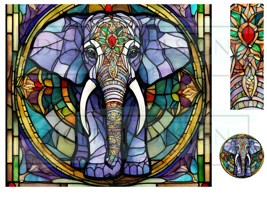 Stained Glass Elephant WrB245