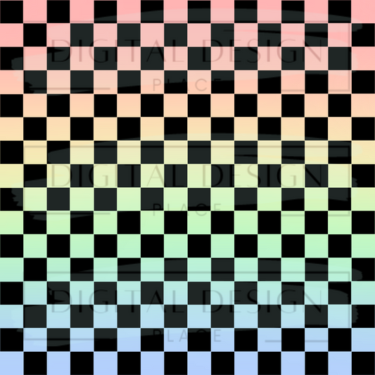 Pastel Gradient Checkered VinylV1240